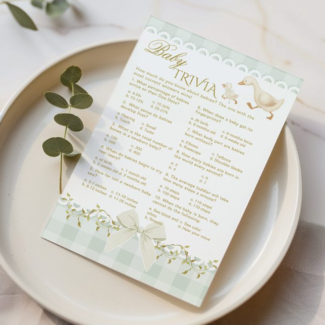 Baby Trivia Silly Goose Sage Baby Shower game (Creator Uploaded)