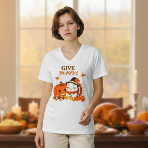Baby Turkey And Pumpkin Celebrating Thanksgiving  T-Shirt