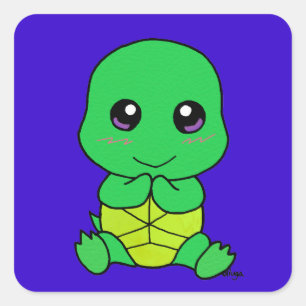 Baby turtle square sticker