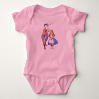 Baby tutu bodysuit with Alice & Unicorn design