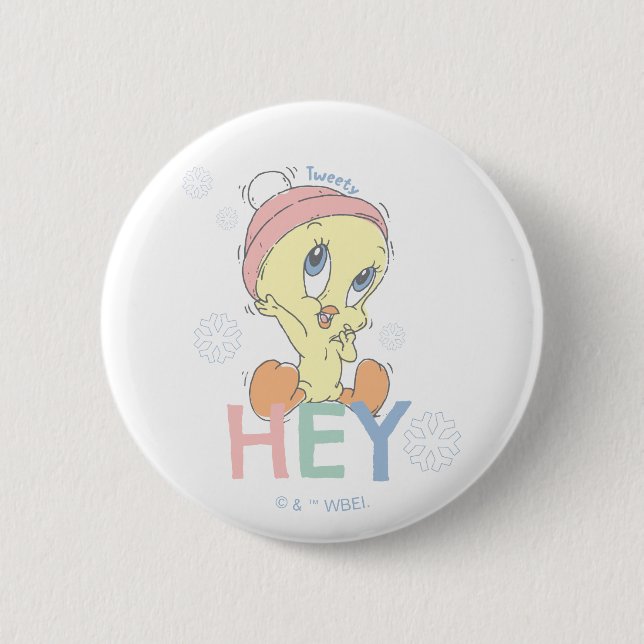 Baby TWEETY™ Hey Snow 6 Cm Round Badge (Front)
