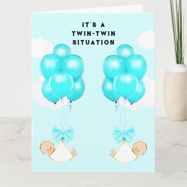 Baby Twin Boys Card (Front)