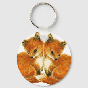 Baby Twin Foxes Key Ring