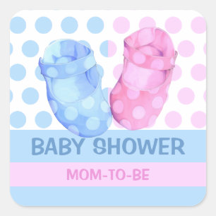 Baby Twins Booties Baby Shower Gift Sticker