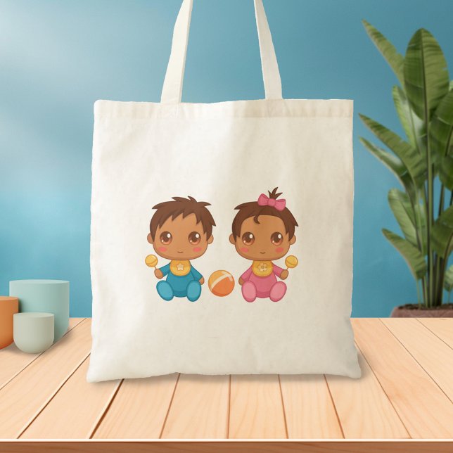 Baby Twins Boy and Girl Tote Bag (Creator Uploaded)
