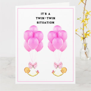 Baby Twins Congrats Card