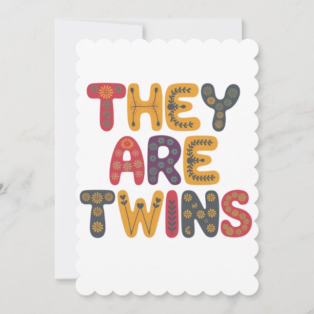 Baby twins shower invitation (Front)