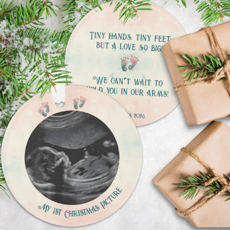 Baby Ultrasound 1st Christmas Expecting Ornament