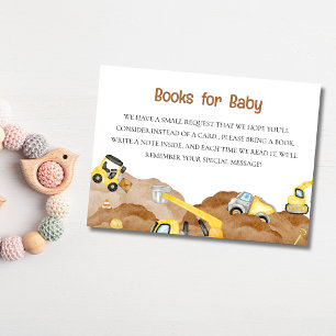 baby under construction baby shower Book  Enclosure Card