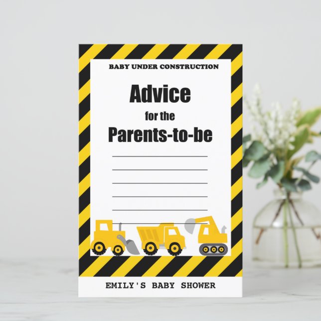 Baby Under Construction Baby Shower Game PRINTED (Standing Front)