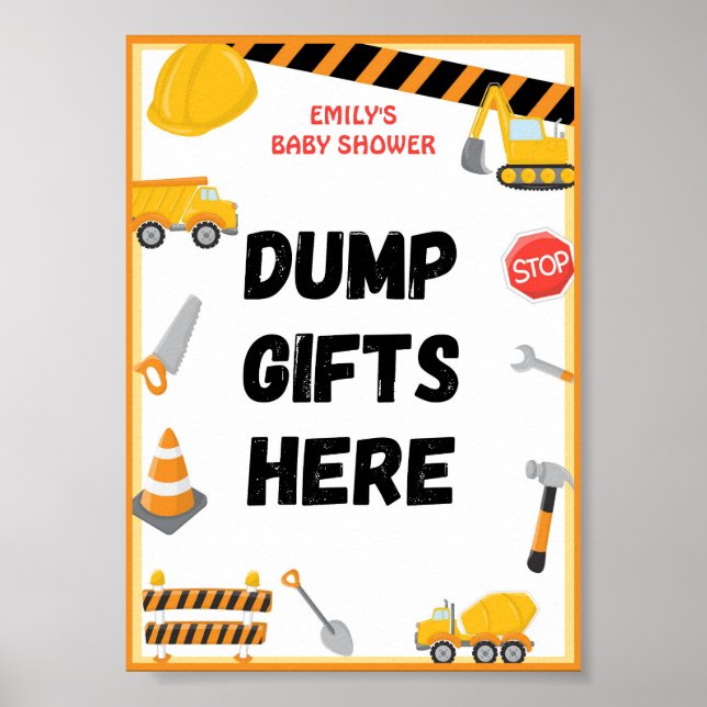 Baby Under Construction Baby Shower Game Sign (Front)