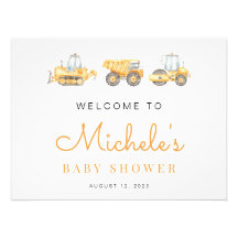 Baby Under Construction Baby Shower Welcome Sign