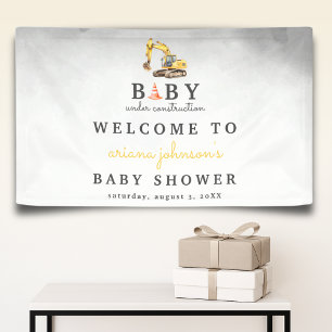 Baby Under Construction Baby Shower Welcome Yard Banner