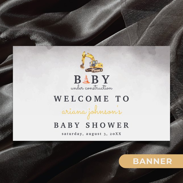 Baby Under Construction Baby Shower Welcome Yard Banner (Creator Uploaded)