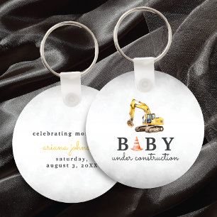 Baby Under Construction Boy Baby Shower Key Ring