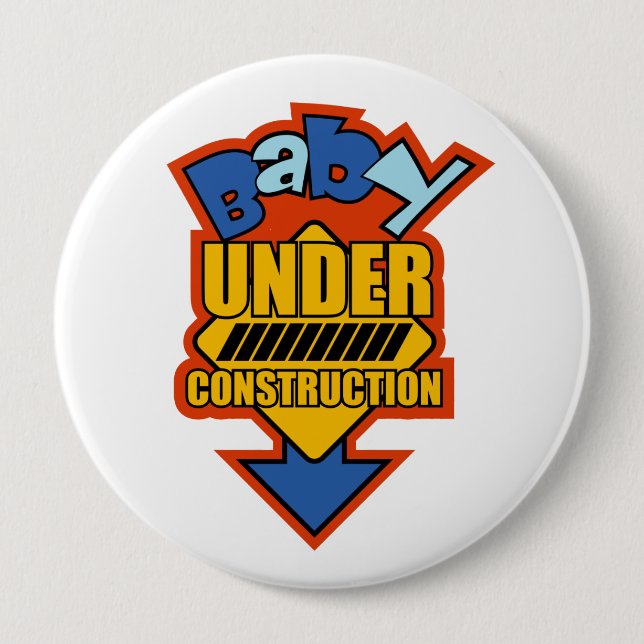 Baby Under Construction Button (Front)