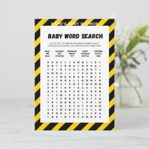 Baby Under Construction Game - Editable Name, 5x7 Invitation