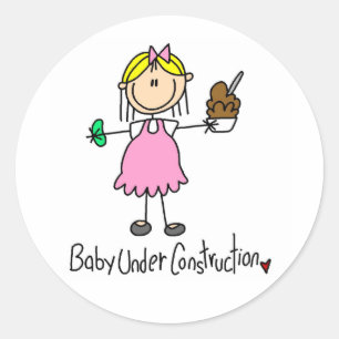 Baby Under Construction T-shirts and Gifts Classic Round Sticker
