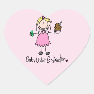 Baby Under Construction T-shirts and Gifts Heart Sticker