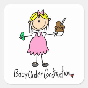 Baby Under Construction T-shirts and Gifts Square Sticker