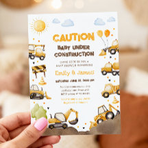 Baby Under Construction Trucks Baby Couples Shower