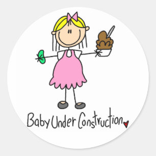 Baby Under Construction Tshirts and Gifts Classic Round Sticker