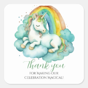 Baby Unicorn Baby Shower Thank You Square Sticker