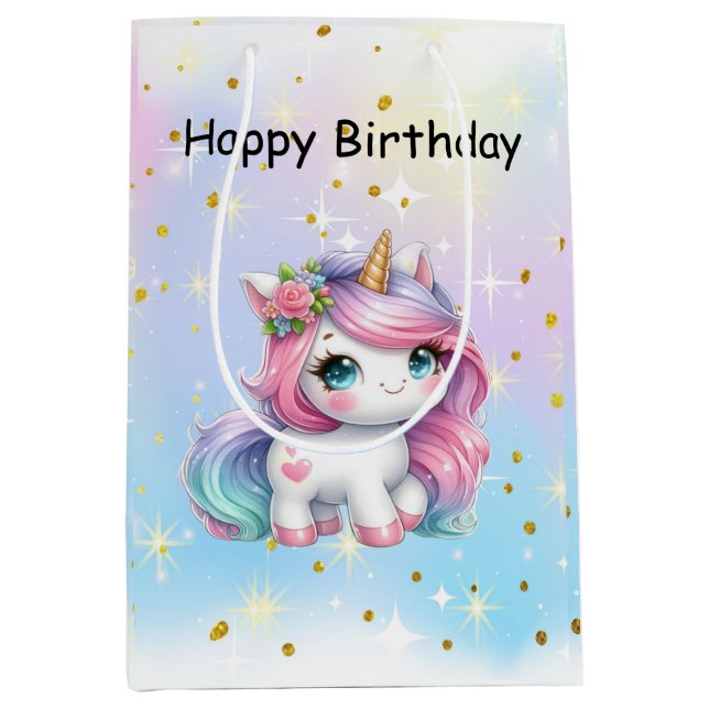 Baby Unicorn Birthday Bag (Front)