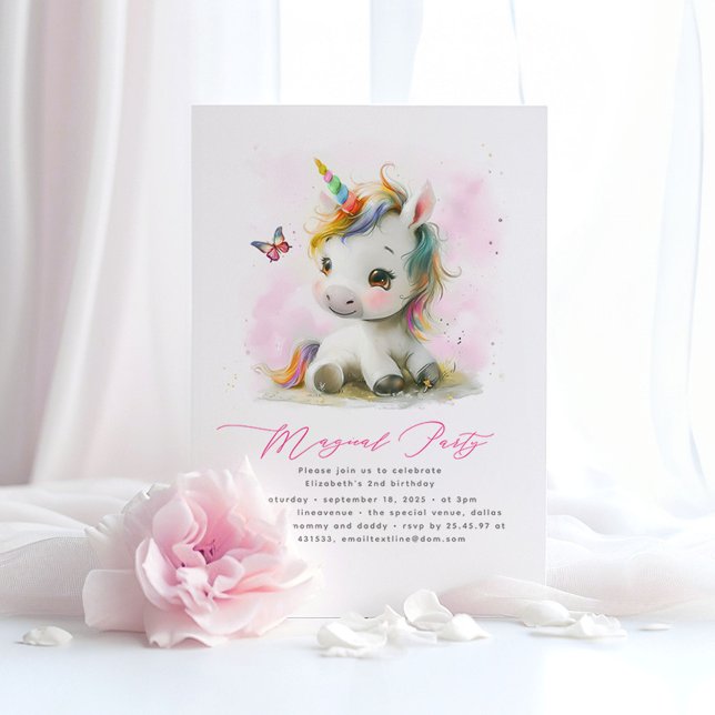Baby Unicorn Birthday Invitations (Baby Unicorn Birthday Invitations)