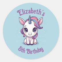 Baby Unicorn Blue Birthday Name and Age
