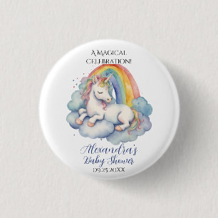 Baby Unicorn Boy Baby Shower 3 Cm Round Badge