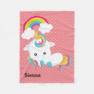 Baby Unicorn * Choose your background colour Fleece Blanket