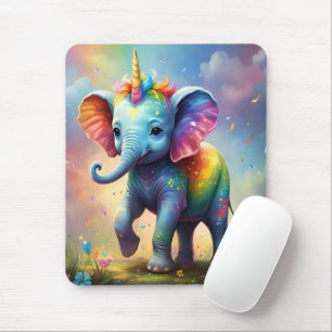 Baby Unicorn Elephant, Mouse Pad