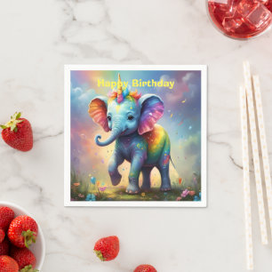 Baby Unicorn Elephant, Napkin