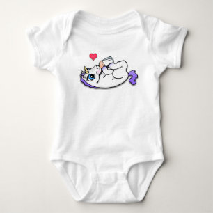 Baby unicorn feeding time - Purple Bodysuit