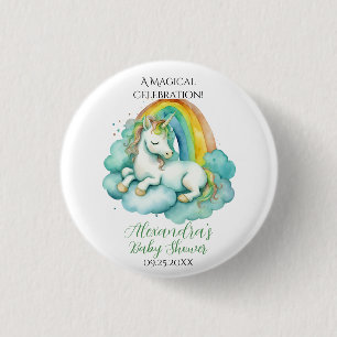Baby Unicorn Gender Neutral Baby Shower 3 Cm Round Badge