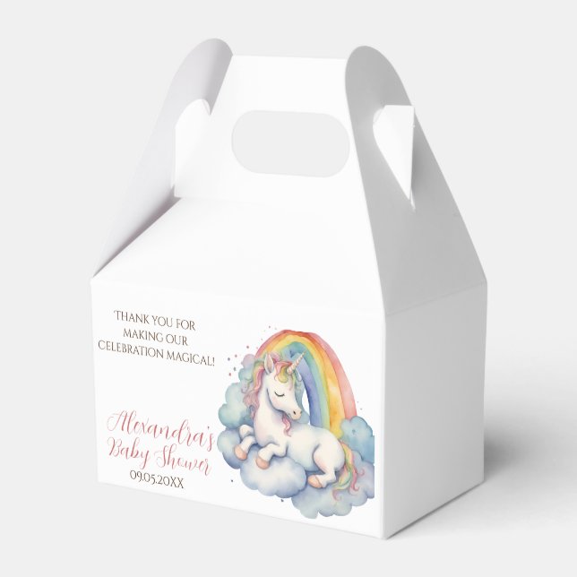 Baby Unicorn Girl Baby Shower Favour Box (Front Side)