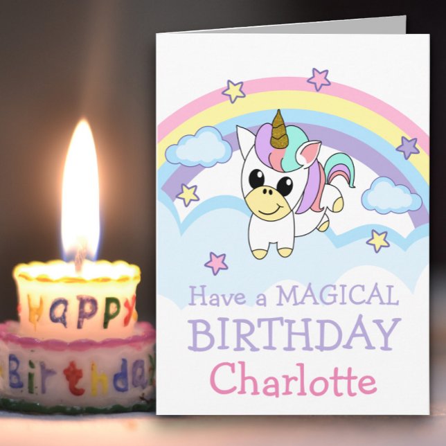 Baby Unicorn Magical Birthday Card (Creator Uploaded)