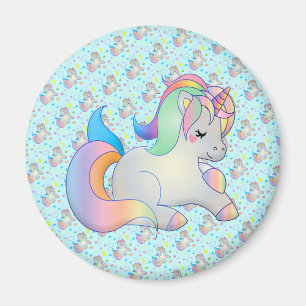 Baby Unicorn Rainbow Pony Magnet