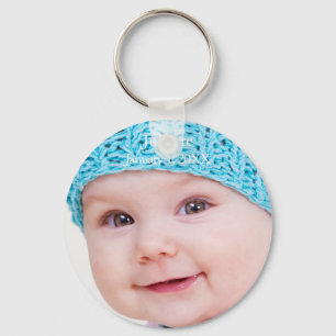 Baby   upload photo add name and date   customise key ring