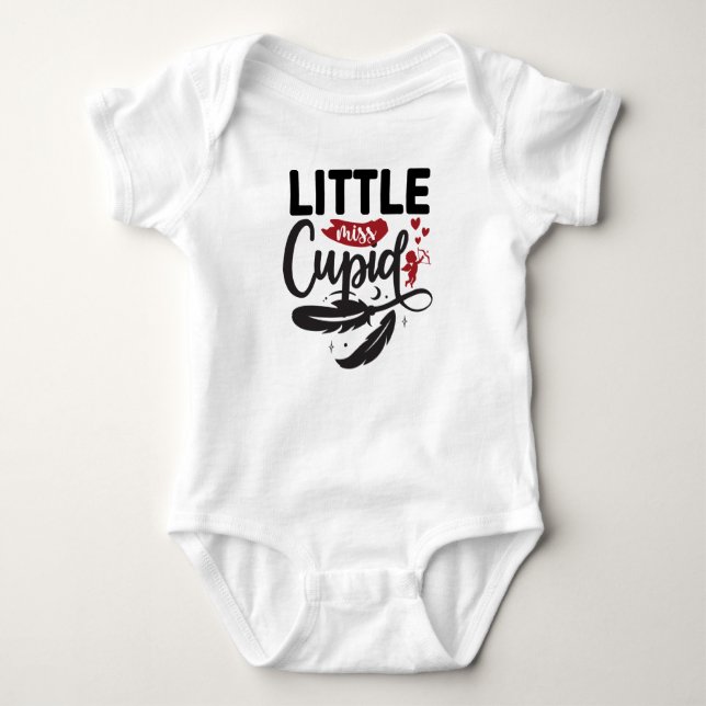 Baby Valentine's Day Little Miss Cupid Baby Bodysuit (Front)