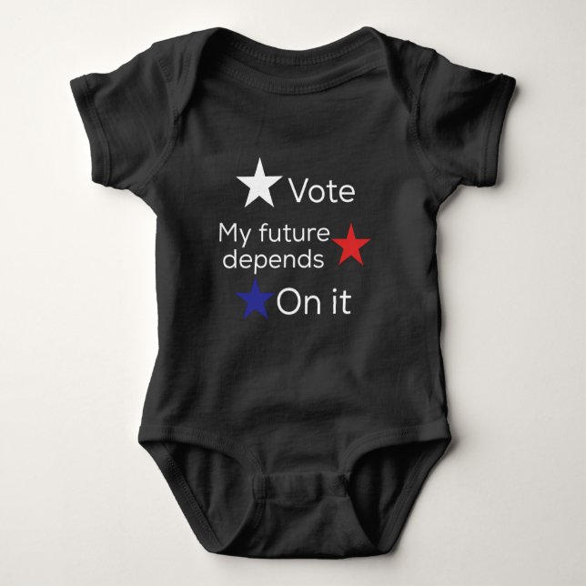 Baby "Vote My future depends on it" Baby Bodysuit (Front)