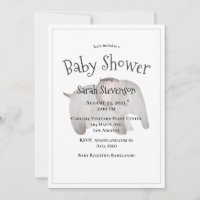 Baby Watercolor Elephant Modern Baby Shower 