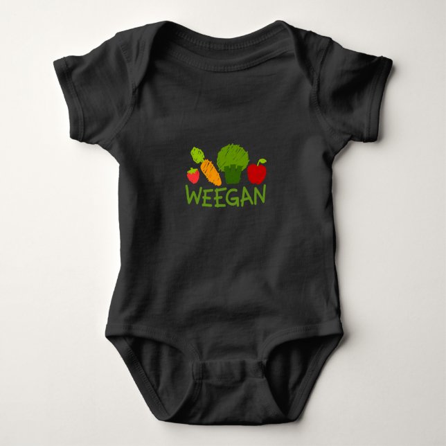 Baby Weegan Bodysuit - Dark (Front)