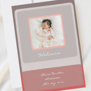 Baby welcome thank you newborn Card