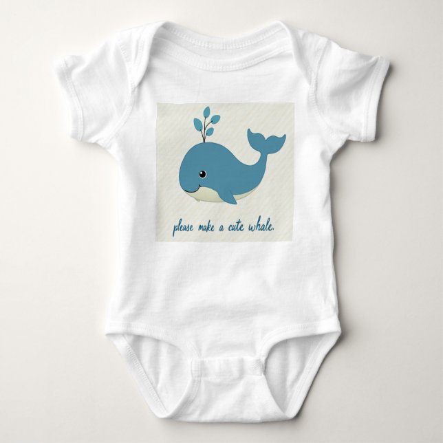 baby whale clothes bodysuit (Front)