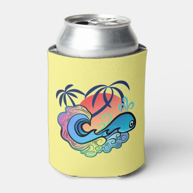 Baby Whale Surfer Can Cooler (Can Front)