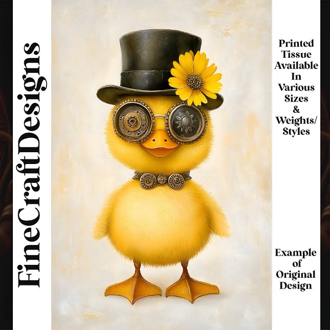 Baby Whimsical Duckling Hat & Goggles L2 Decoupage Tissue Paper (Creator Uploaded)