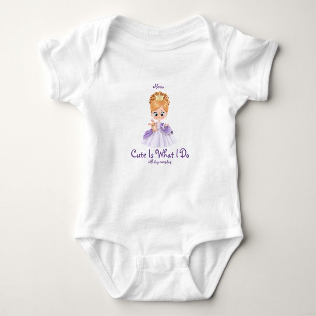 Baby white and purple bodysuit t-shirt (Front)