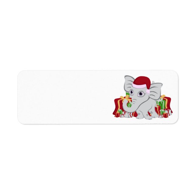 Baby White Elephant In Santa Hat With Presents (Front)